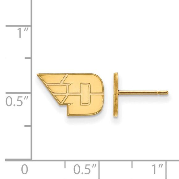 14k Gold Plated Silver University of Dayton XS (Tiny) Post Earrings - Picture 2 of 3